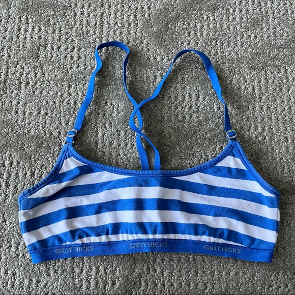 Gilly Hicks Other - EUC Gilly Hicks Racerback Style Yoga Bralette size Small in Blue & White
